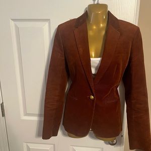 J Crew Brown texture blazer with Gold button